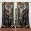 2pcs  Black Dragon Printed Curtain for Home Decor - Rod Pocket Window Treatment for Bedroom   Office   Kitchen   Living Room