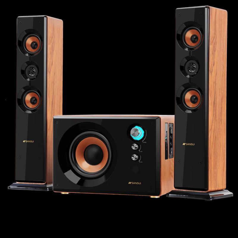 SANSUI 80C Home Bluetooth Surround Sound System with Subwoofer and KTV Mic (CN version)