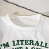 Bambina Estate Abbigliamento T-shirt a Manica Corta e Set di Pantaloncini Stampa Lettere Fiocco Outfit Casual