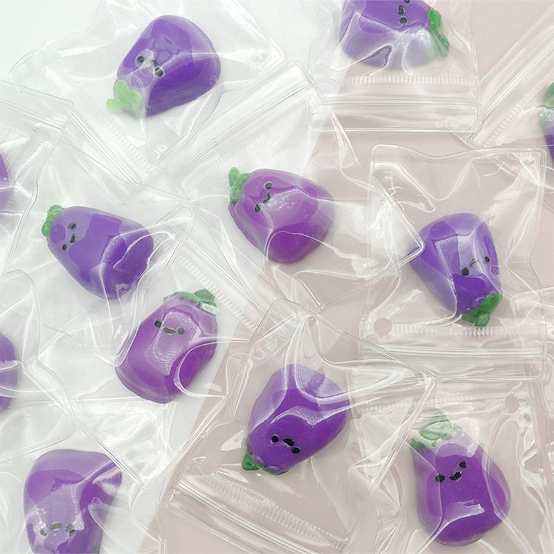 1 Piece Small Eggplant Squeeze Toys Funny Anti-Stress Stress Relief Prop For Kids Adults Gift