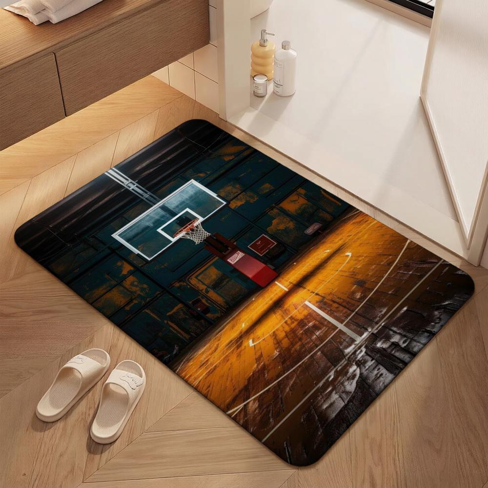 Wooden Basketball Court Indoor Rug Durable Stainresistant Easyclean Carpet For Bedroom Door Living Room Area Home Party Decor Birthday Gift