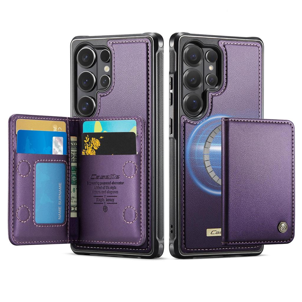 Samsung S26 Ultra Phone Case with Card Holder & Wireless Charging Stand