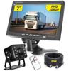 Tigwiss AHD Backup Camera Monitor 24V Backup Camera with IPS Night Guideline Switchable IP68 Dustproof Easy Includes 20m Extension Set 7-inch
