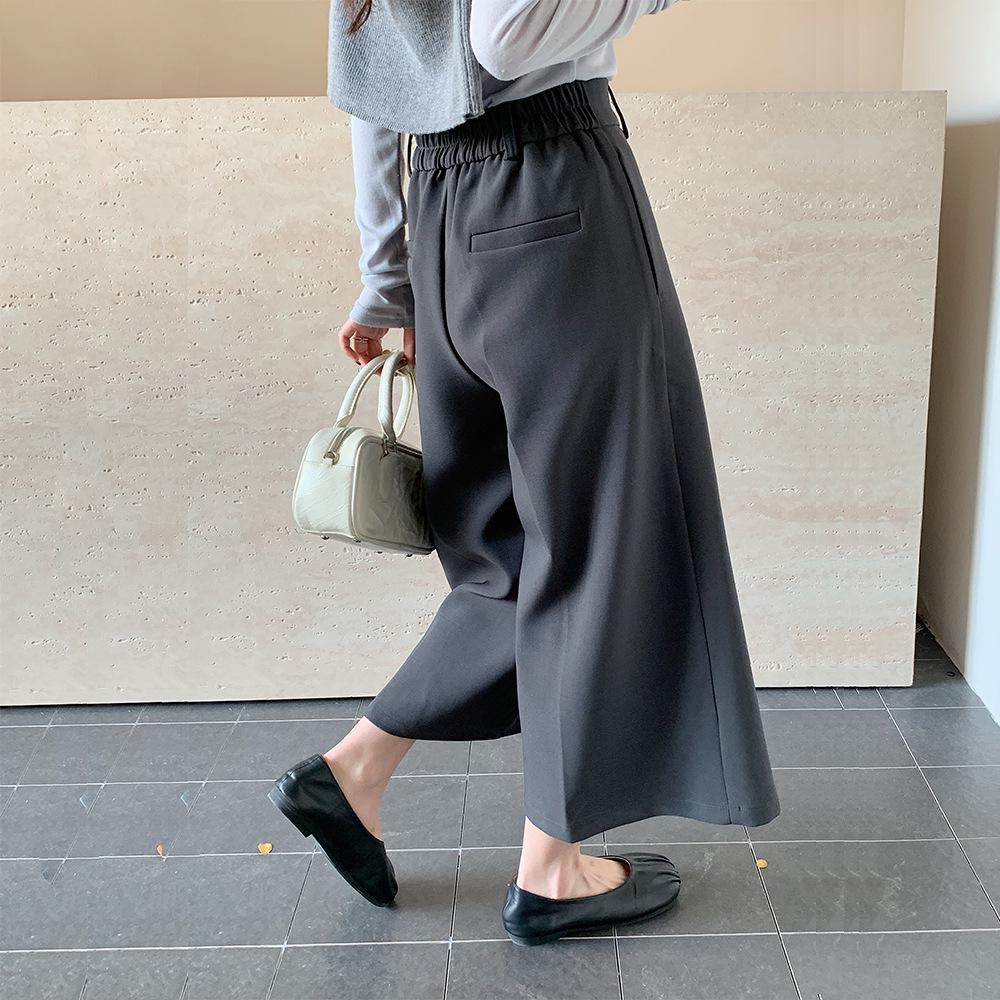 2026 Spring/Summer Wide-Leg Cropped Pants: Versatile, Fashionable, Simple Eight-Point Suit Pants