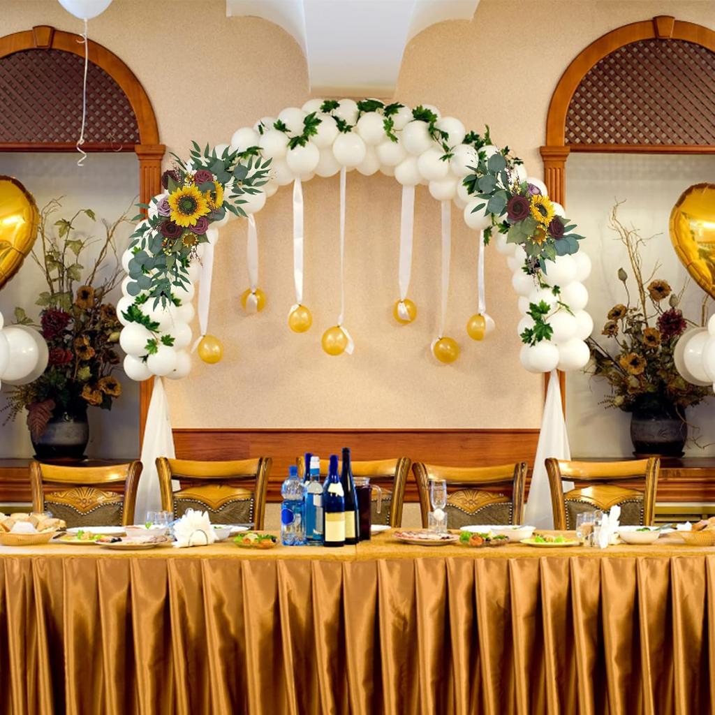 Artificial Wedding Arch Flowers Kit, Sunflowers Rustic 2pcs Flower Garland for Lintel, Wall, Door Party Reception Decoration