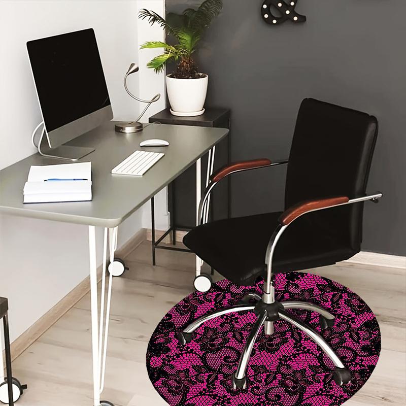 

1pc Pink Lace Pattern Round carpet, Perfect for Decorating Chairs, Living Rooms, Or Bedrooms, for Living Room.052 80cm by 80cm