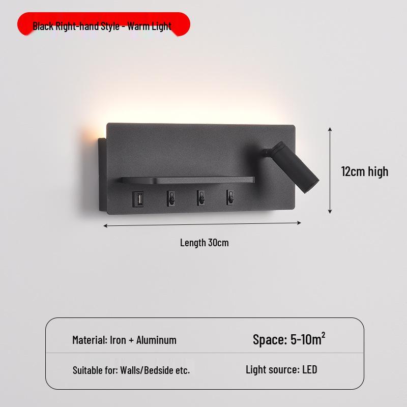 

Настенный светильник USB: Современный светодиодный прикроватный светильник для чтения для гостиной, гостевой комнаты или отеля Built-in LED