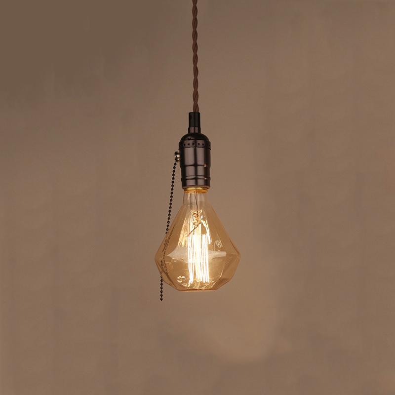 Retro Nostalgic Single Head Iron Glass Pendant Lamp Loft Industrial Style Small Lantern Bar Dining Chandelier Incandescent Lamps