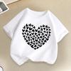 Heart Graphic Print Children Tshirts Summer Casual Fashion Kawaii Girls Colorful Tops Kids ONeck Short Sleeve Tshirts