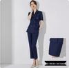 Navy Blue Short Sleeve Double-Breasted Professional Suit Set