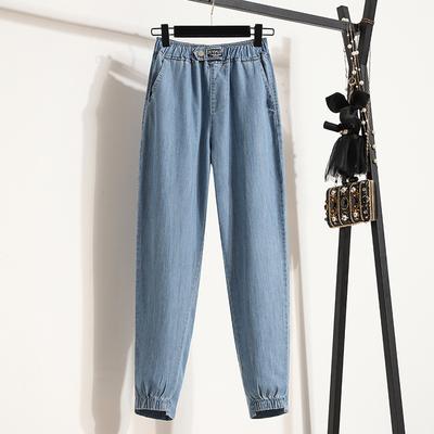 Women Spring Autumn Plus Size Casual Loose Pants Hight Waist Jeans