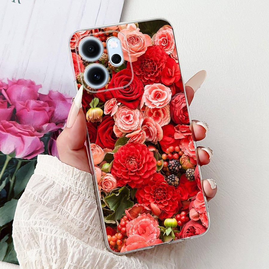 Phone Case For OPPO Reno14 F 5G Capa Soft Silicone New Flower Protective Back Cover For Oppo Reno 14F 14 F CPH2743 Fundas Coque