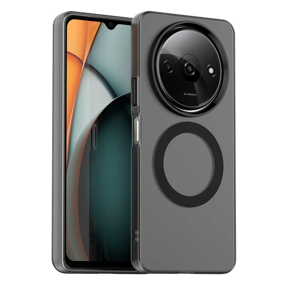 

For Xiaomi Redmi A3 4G/A3x 4G/Poco C61 4G Case Compatible with MagSafe PC+TPU+PET Phone Back Cover Black