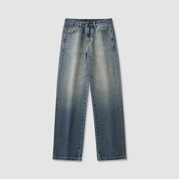 

Ретро джинсы с высокой посадкой, мужские широкие свободные прямые брюки с флагом, новый стиль весна-лето 38