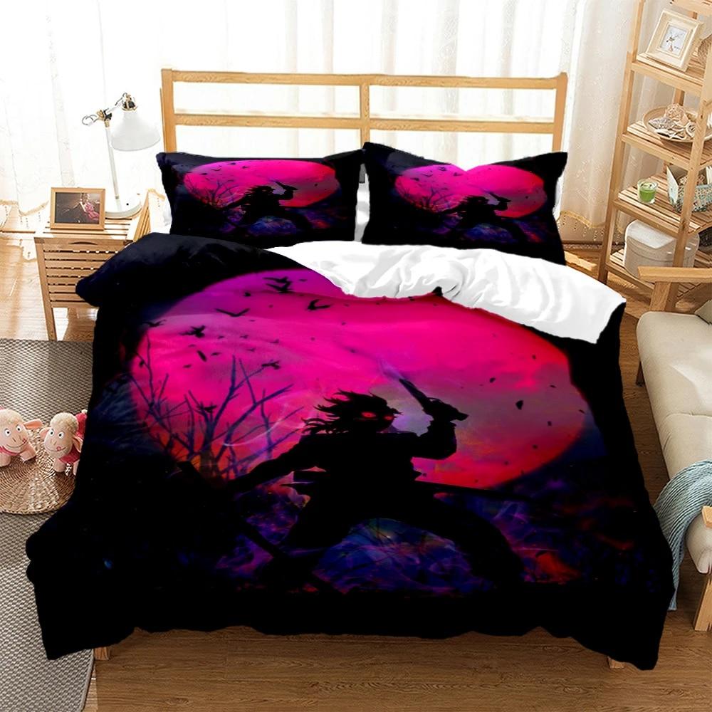 Demon Slayer Cover Digital Print Polyester Bedding Sets Child Kids Covers Boys Bed Linen Set For Teens King Size Bedding Set