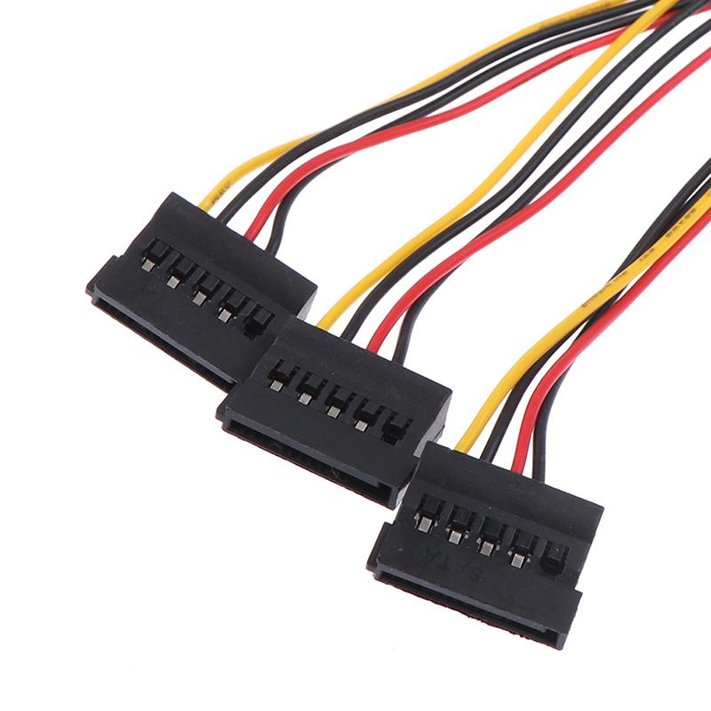 4Pin Ide To 3 Serial Ata Sata Power Splitter Extension Cable Connectors Computer