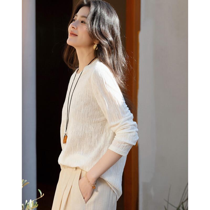 Demana All-Season Jacquard Round Neck Long Sleeve T-Shirt XL