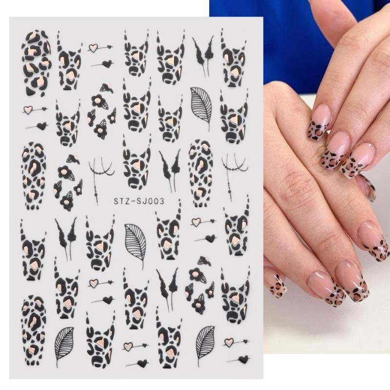 Graffiti Strips Nail Stickers for Women Nail Art Decorations Rose Gold Abstract Line Spring 3D Slider for Manicure Polish Tattoo