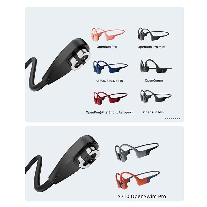 Cablu de Încărcare Rapidă USB Tip-C 2 în 1 pentru Căști Shokz AS800/S810/S710 Openswim Pro Conducție Osoasă Adaptor Magnetic de Încărcare