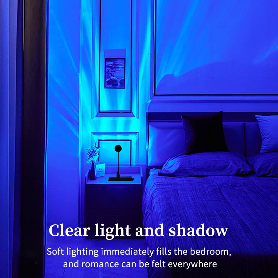 USB Plug-in Water Ripple Shaped Aurora Projection Light Touch/remote Control Color Changing Lighting Atmosphere Decoration Light