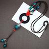 Collana in ceramica intrecciata in stile nazionale retrò, collana da donna, accessori per abbigliamento