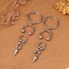 Aesthetic Stainless Steel U-Shaped Horseshoe Hoop Earrings Y2K Nore Clip Charms Drop Earrings Punk Gothic Jewelry
