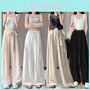 Lässige Damen-Hose mit weitem Bein und weißem Trägerdesign für Sommerkomfort