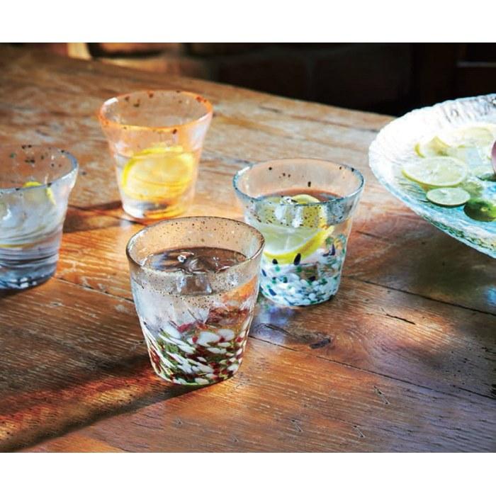 [Aderia] Tsugaru Vidro Hyoka Gold Accent Rocks Glass - Azure 300ml - Made In Japan - Gift Boxed - F71467