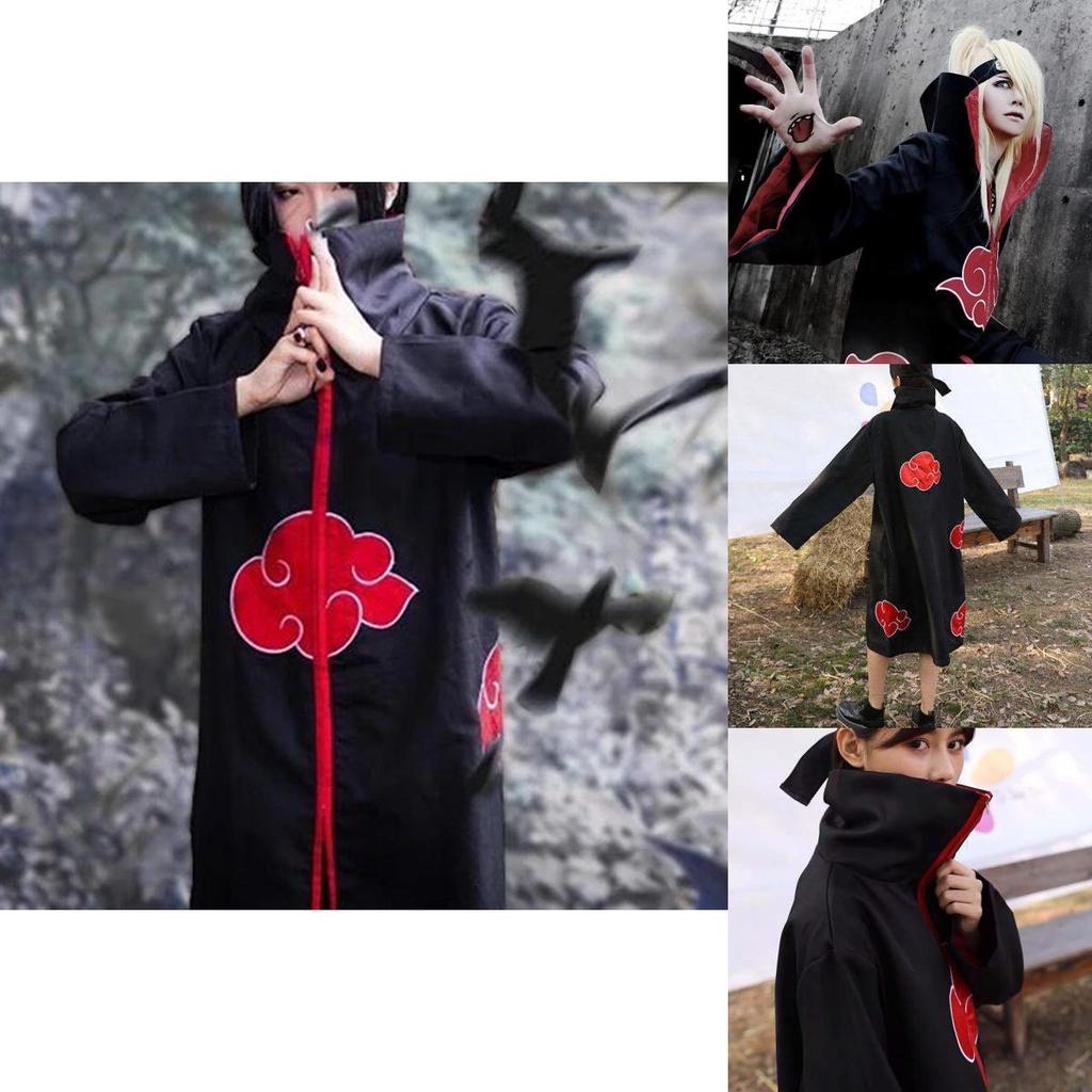 Naruto Akatsuki Uchiha Itachi Cosplay Costume Robe Cloak Cape Soft Material Fabric