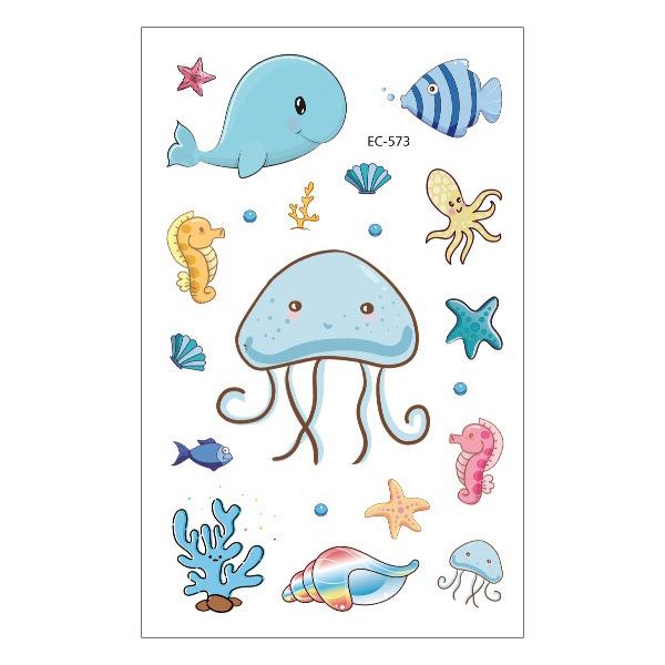 Ruikalong Fresh Ocean Series: Waterproof Dolphin Tattoo Stickers for Kids 120*75 mm