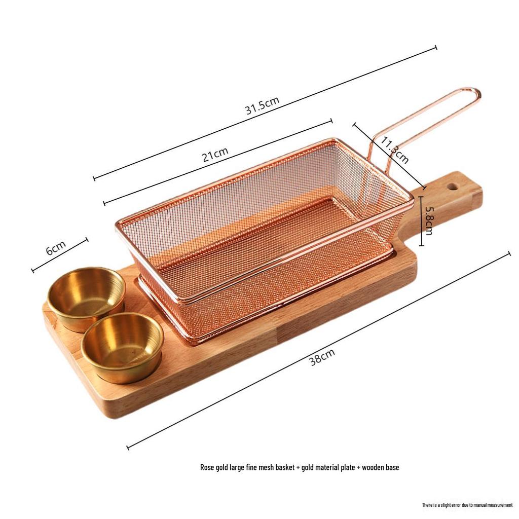 Stainless Steel Blue Fried Snack & Dipping Sauce Dish Set - Artistic Concept for Restaurants and Clubs