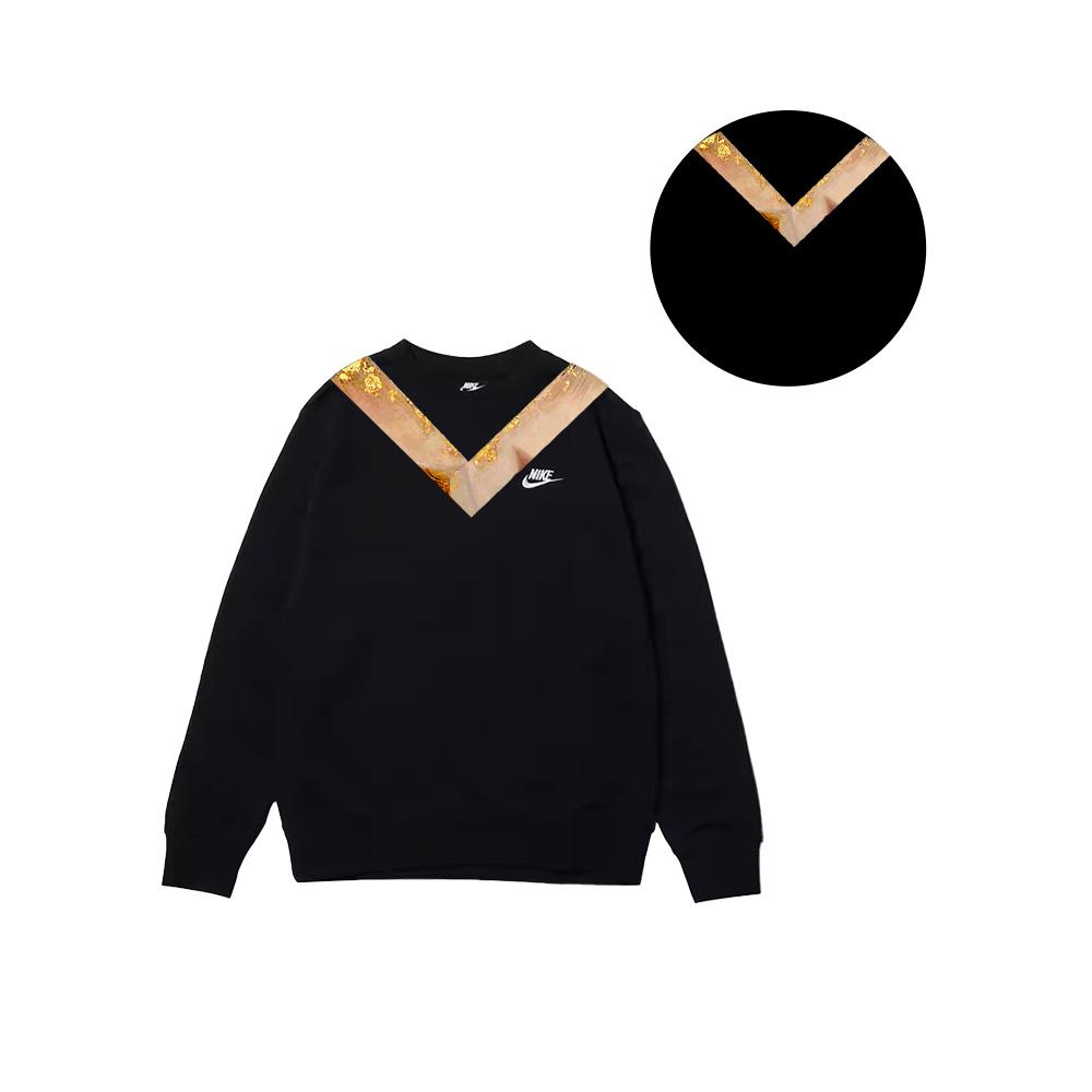 Nike Sports Outdoor Fashion Warm Versatile Floral Letter Logo Crewneck Sweatshirt Unisex sweatshirt Black BV2667-010(TEAM702-D6)