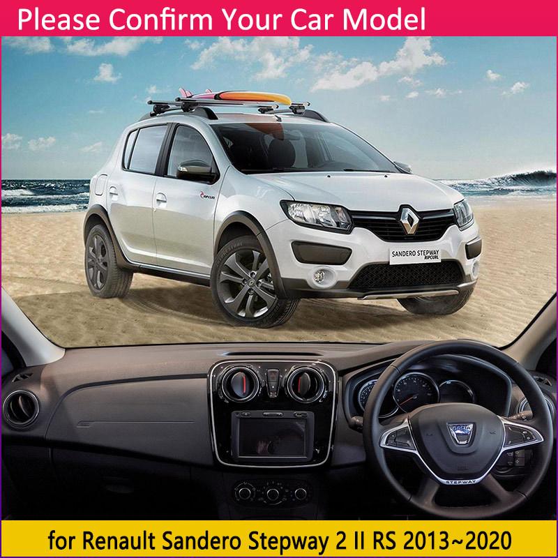 Dashboard Cover Dash Board Mat Carpet Pad for Renault Dacia Sandero Stepway 2 II RS 2013~ Sunshade Cape Cushion Accessories