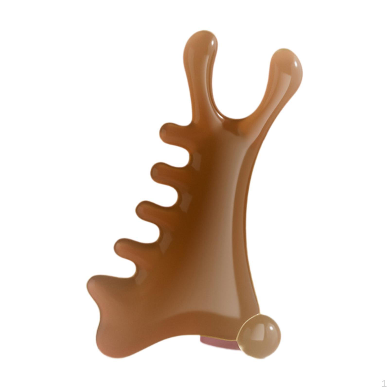 

Gua Sha Massage Tool for Scalp And Face, Compact Resin Comb Head Nose коричневый