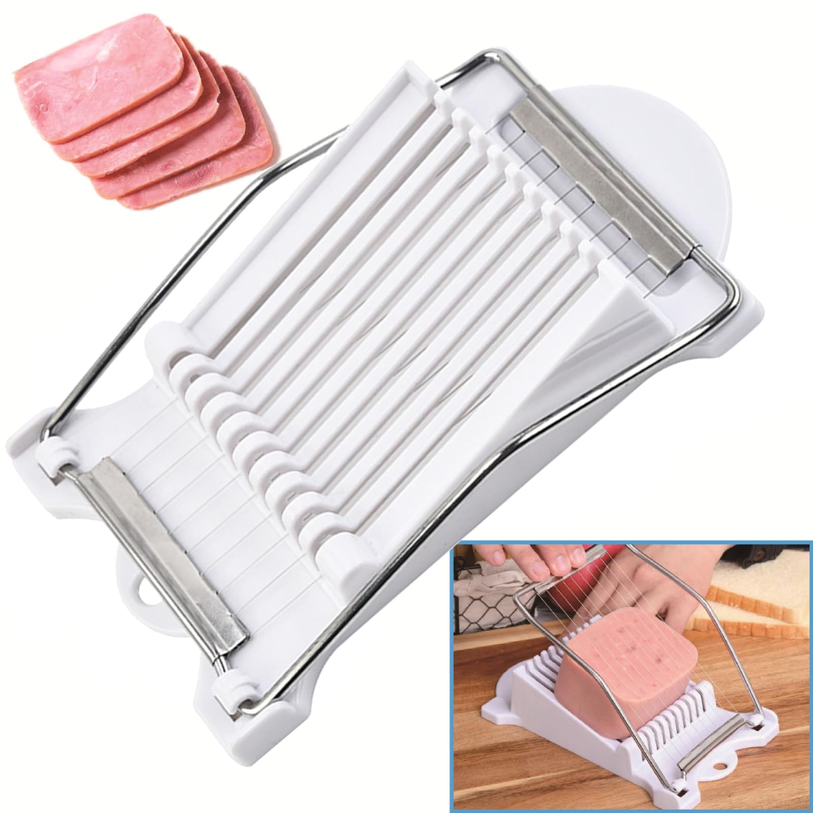 

Мясной хлеб Фрукты Сыр Яичный салат АБС и Нержавеющая сталь Легкий Кухонный инструмент для дома и коммерческого использования Белый Слайсер, Резак, Слайсер, Резак, Инструмент,