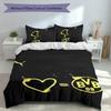 3pcs Borussia Dortmund Duvet Cover Set, Includes 1 Duvet Cover and 2 Pillowcases,Skin-Friendly&Comfortable Fabric,Suitable Bedding Sets