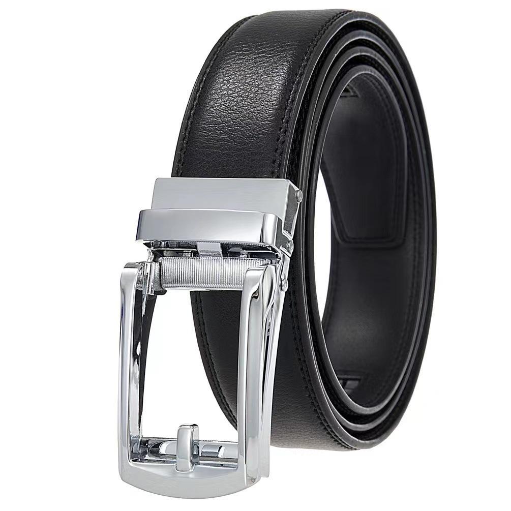 New Hot Selling Men's Genuine Leather Belt, Two-layer Cowhide, Business Fake Needle Buckle, Fashionable High-end Belt, Factory Direct Sales