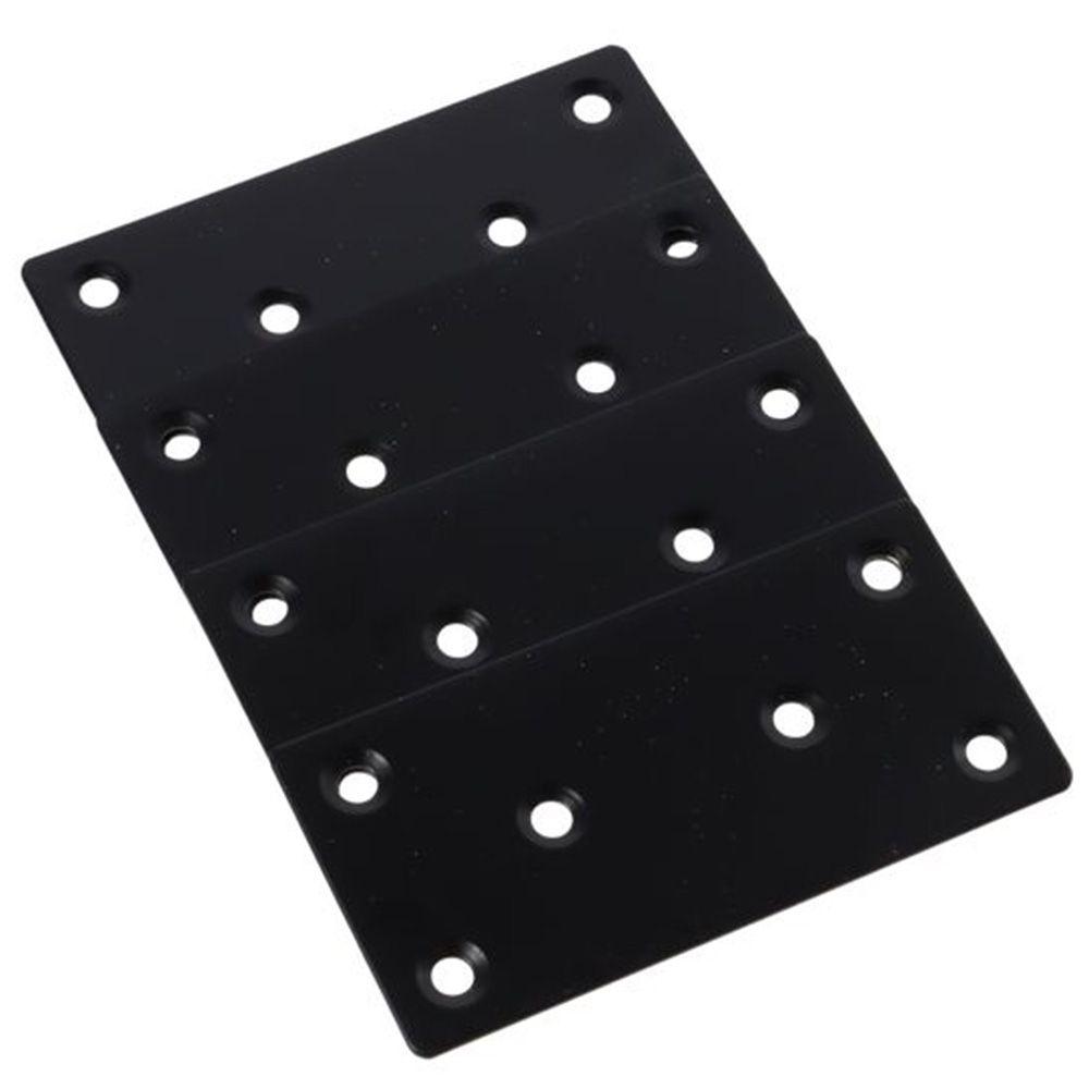 4 Stück Glatte Oberfläche Schwarze Flache Reparaturplatte Edelstahl, Metall 100 x 50 mm Metallwinkel Befestigung Verbindungsplatte Schreibtisch