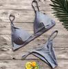 Women's Swimsuit Solid Color Triangle Bag Sexy Bikini Side Tie Two-Piece Swimsuit Beachwear Bathing Suits