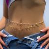 Accessories, sexy double metal body chain, creative hollow small butterfly rhinestone gravel waist chain for women