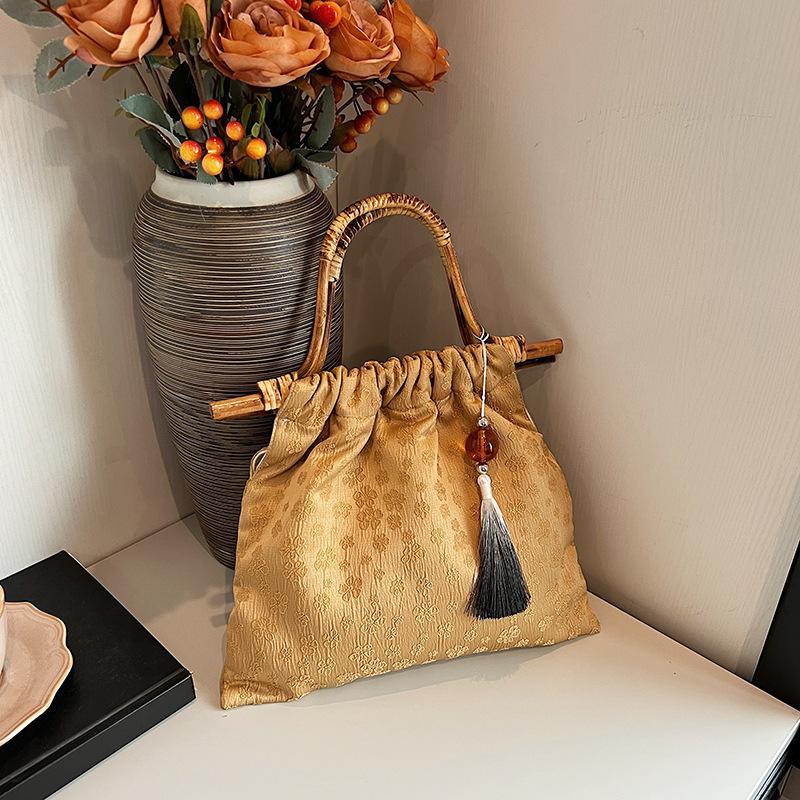 Nowy Styl Chiński, Styl Zagraniczny, Torba o Dużej Pojemności, Modna Torebka Bambusowa dla Kobiet, Torba do Pracy