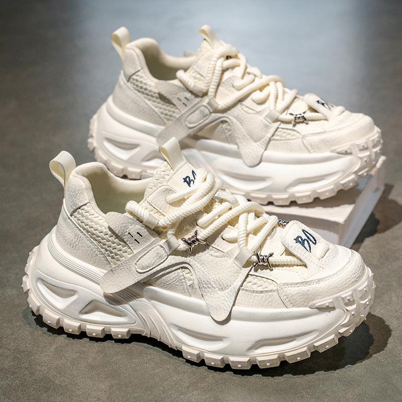 

Мужские износостойкие удобные спортивные лоферы на толстой подошве, дышащие, популярная модель, летние, для улицы, повседневный дизайн, кроссовки, уютные 44 белый