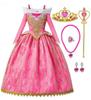 Princess Dress Cosplay Dress Dress Heart Tiara Magic Stick Necklace Earrings 6 Piece Set Kids Costume One Piece Event Girls One Piece Cosplay Stage