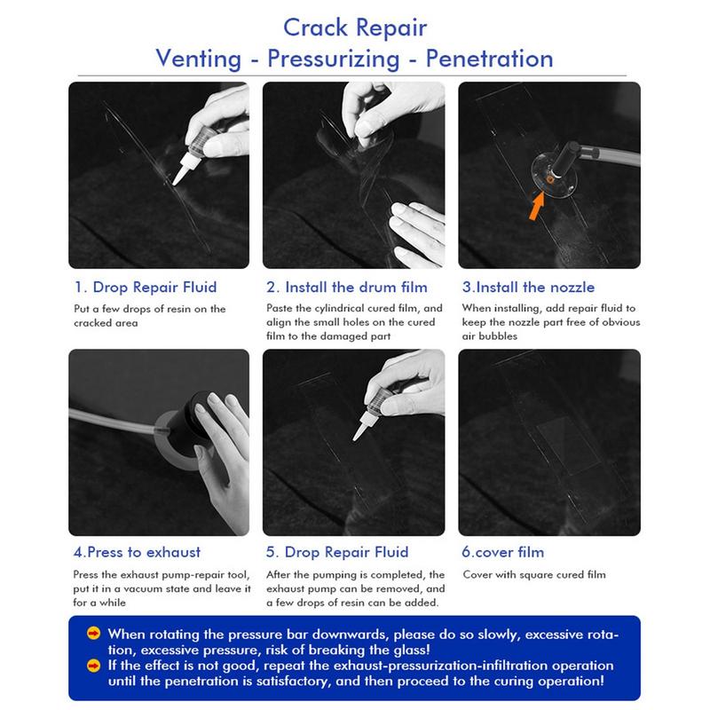 Nano-Reparaturflüssigkeit, Windschutzscheiben-Reparaturset, Autoglas, Luftpumpentyp, Windschutzscheiben-Reparaturset, Kfz-Werkzeuge