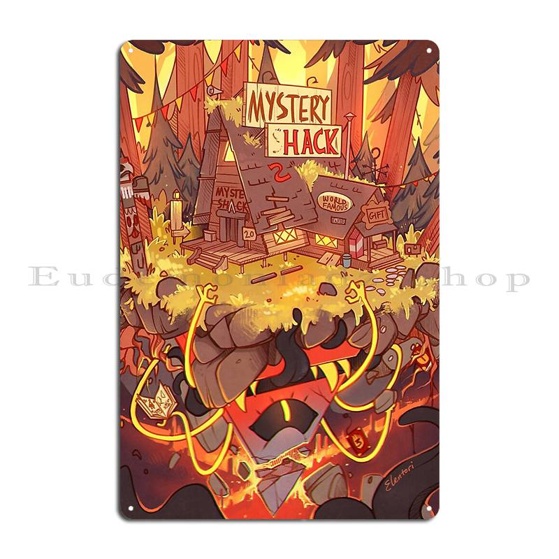 Гравити Фолз Гравити Фолз Реальность — это Иллюзия Билл Шифр заклинание Зодиак Металлическая Картина для Гостиной Настенный Декор Жестяная Табличка Постер 20x30cm