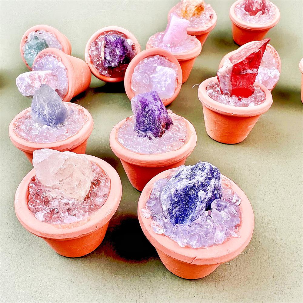 

Natural Crystal Raw Stone Desktop Decorative Ornaments and Bonsai