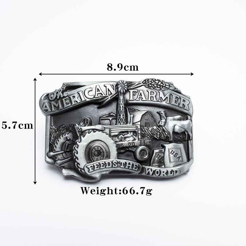 Personalized American Farmer Agricultural Tractor Zinc Alloy Belt Buckle