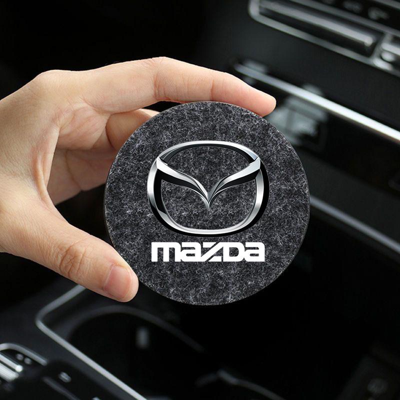 Car Felt Coaster Thermal Insulation Pad Water Cup Pad for Mazda M3 M6 MP Skyactiv Axela Atenza Biante BT-50 CX-30 Accessories
