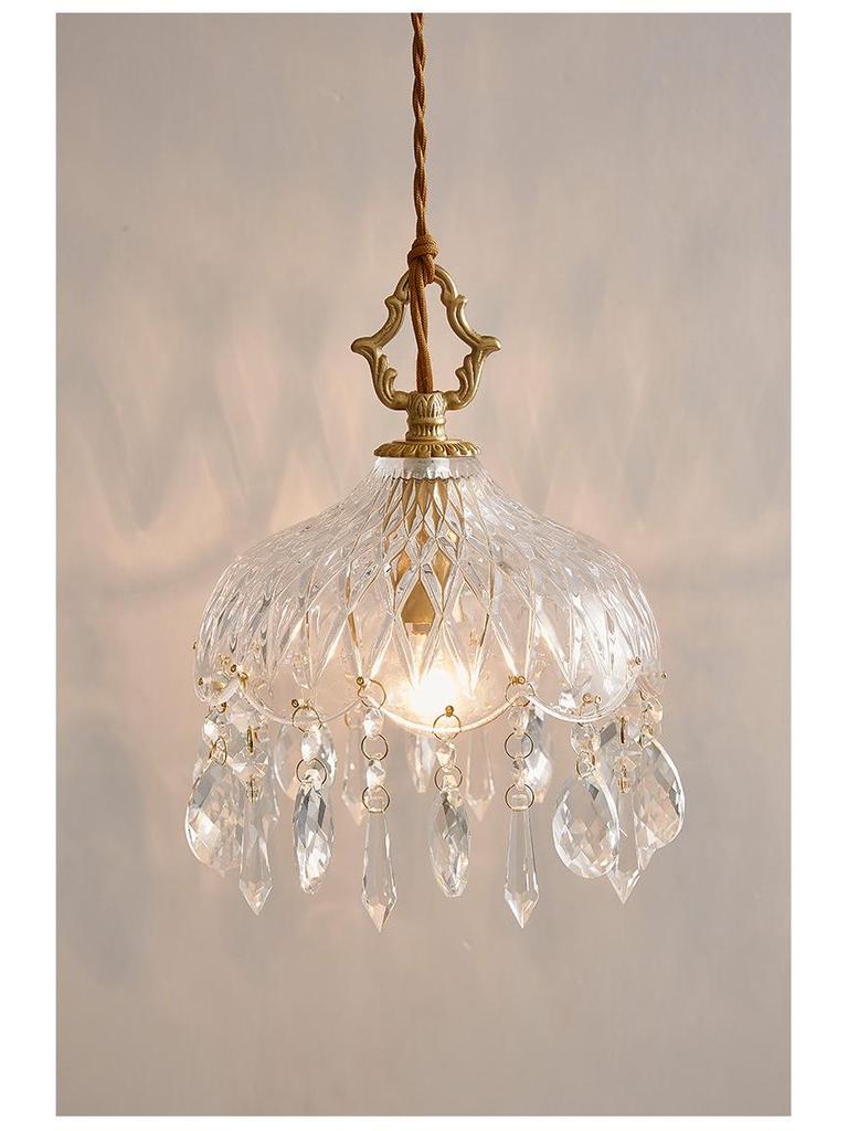 Vintage Französischer Retro Glas Kronleuchter: Dekoratives Licht für Wohnzimmer, Schlafzimmer, Flur oder Esszimmer