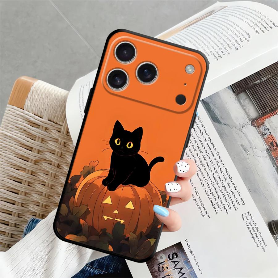 Pumpkin Spider Black Soft Phone Cover Case for iPhone 13 12 11 17 Pro Max 17Air XR XS Max 7 8 15 16 14 Plus